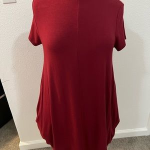 Casual Red dress with pocket